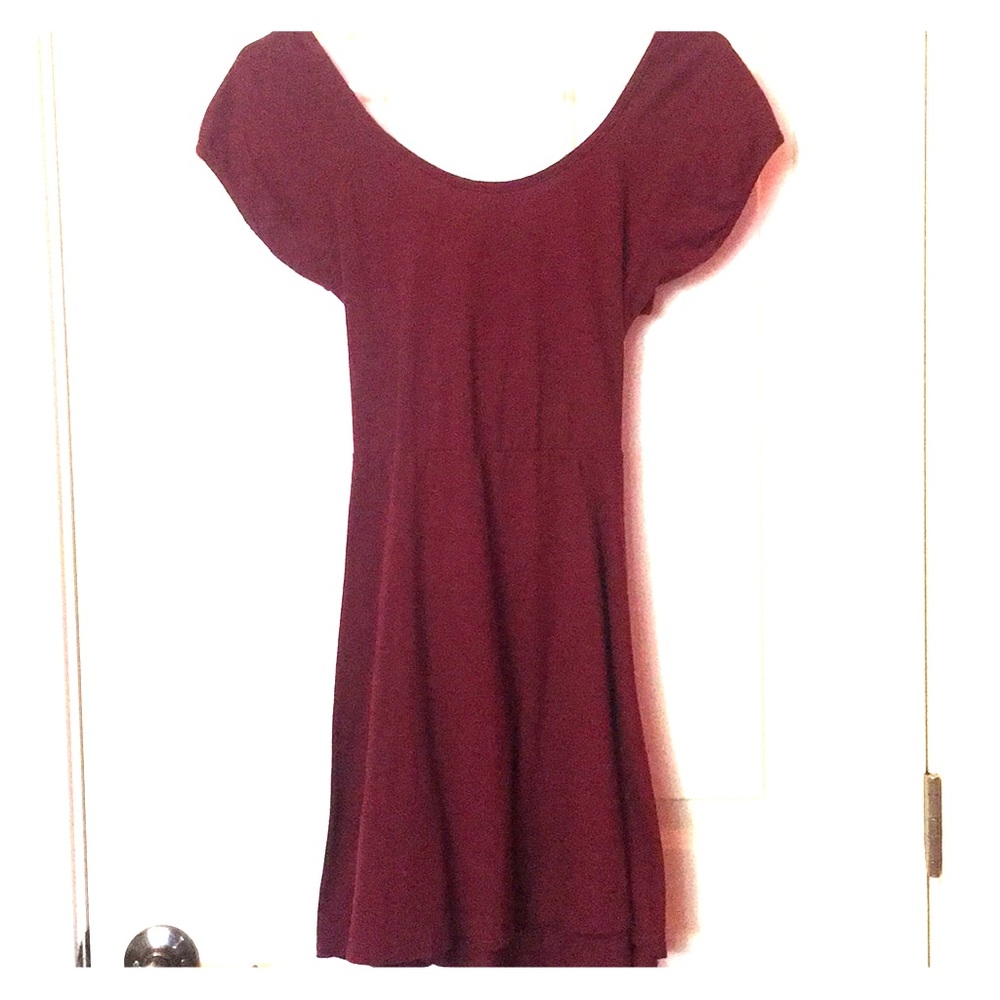 Maroon dress with cross back